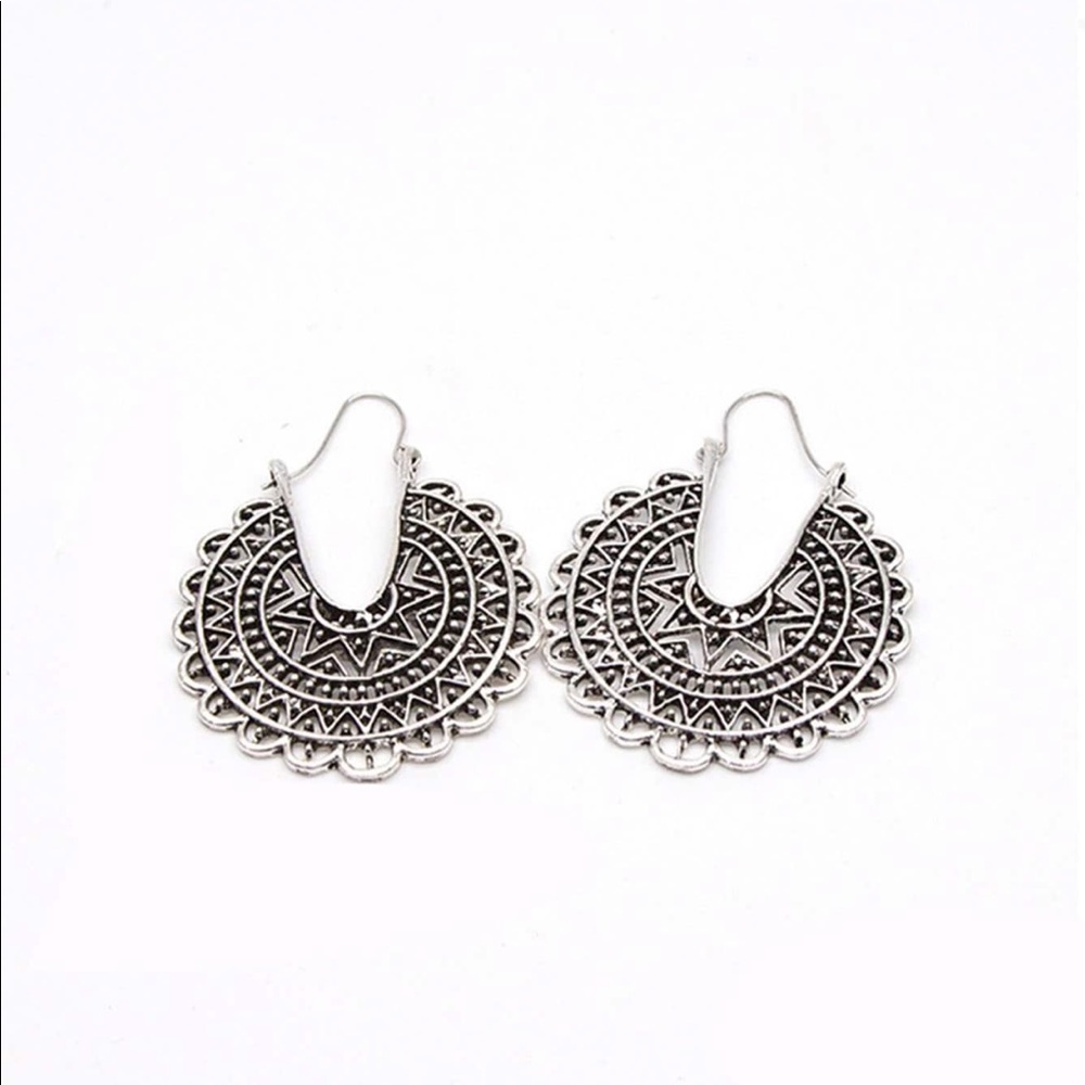Funky Silver BoHo Dangle Earrings